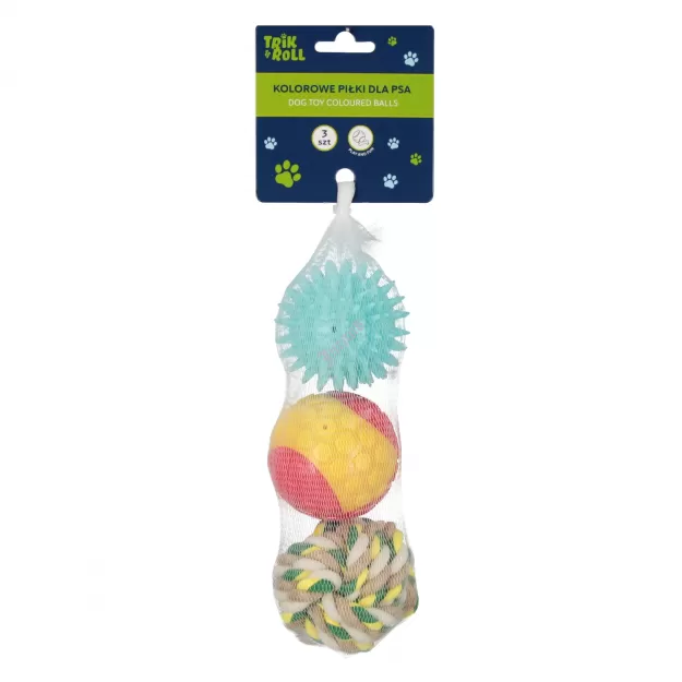 Piłka dla psa kolorowa 3szt