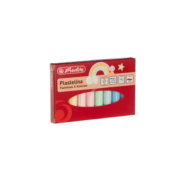 PLASTELINA HERLITZ 8 KOLORÓW PASTELOWA
