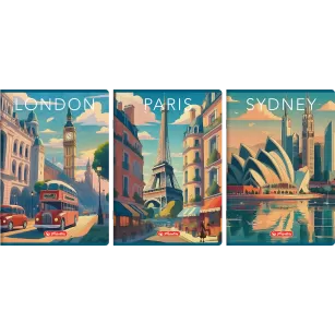 ZESZYT HERLITZ RETRO CITY A4/80K KRATKA Z MARGINESEM