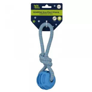 Zabawka dla psa Szarpak 20 cm z piłką niebieski