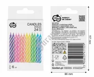 Świeczki urodzinowe 24/24, kolorowe z paseczkiem - 2
