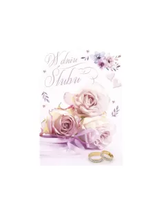 Karnety B6 ślub z brokatem s780