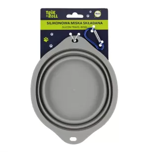 Miska dla zwierząt silikonowa składana szara 19cm