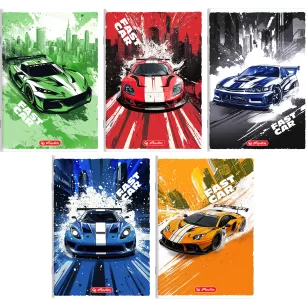 ZESZYT HERLITZ FAST CAR A5/16K LINIA PODWÓJNA KOLOROWA