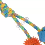 Zabawka dla psa Szarpak 34 cm z piłką 2 stronny pomarańczowy - 2