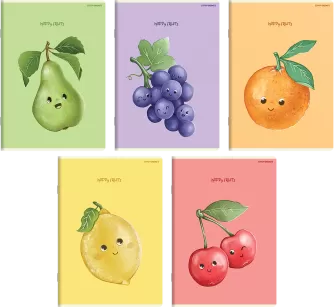 ZESZYT TOP 2000 HAPPY FRUITS A5/32K LINIA PODWÓJNA KOLOROWA