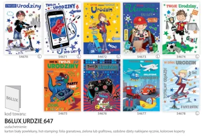 Karnety B6 LUX urodziny, dziecięce S647