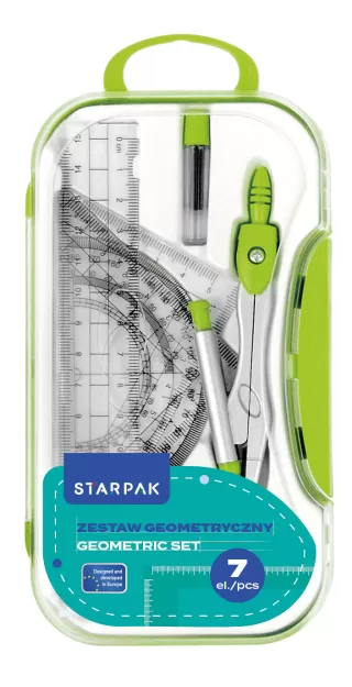 Zestaw szkolny geometryczny 7el. mix STARPAK