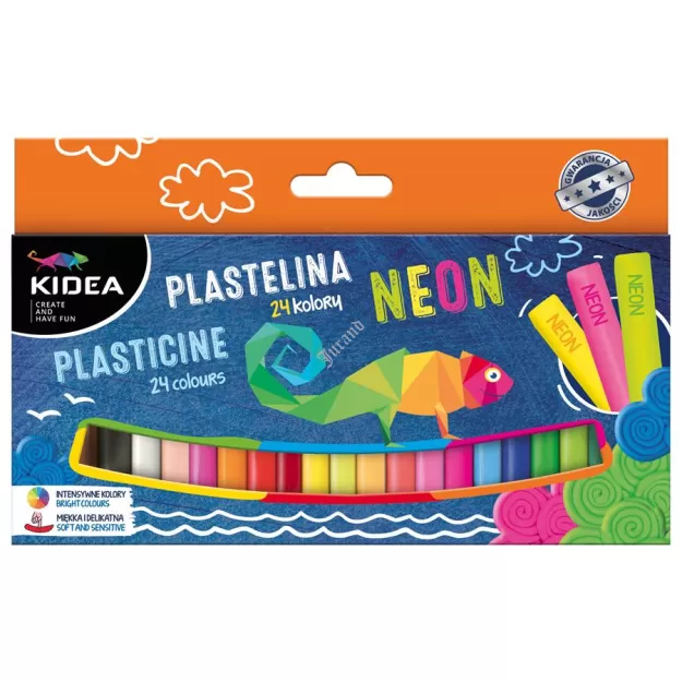 PLASTELINA 24KOL NEON KIDEA