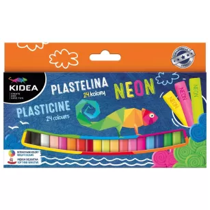 PLASTELINA 24KOL NEON KIDEA