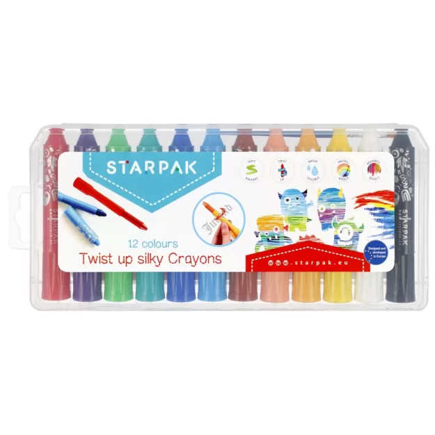 Pastele olejne wykręcane 12 kolorów STARPAK