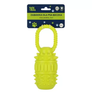Zabawka dla psa Beczka 20 cm z uchwytem zielona