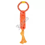 Zabawka dla psa Szarpak 40 cm z z gumową siatką pomarańczowy - 3