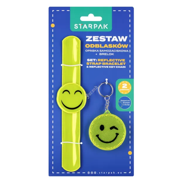Zestaw odblaskowy opaska zamozaciskowa plus brelok STARPAK