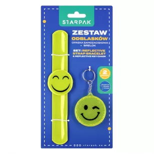 Zestaw odblaskowy opaska zamozaciskowa plus brelok STARPAK