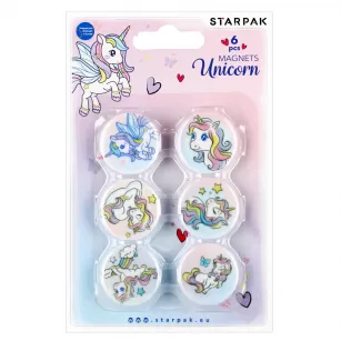 Magnes kolorowy Unicorn 30mm op.6szt. STARPAK