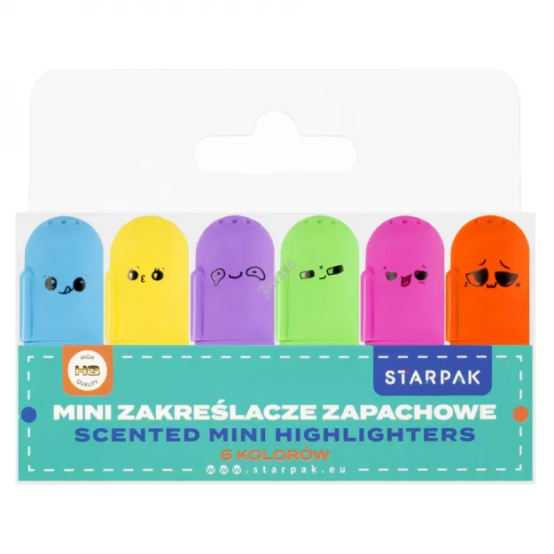 Zakreślacz mini zapachowy 6 kolorów STARPAK