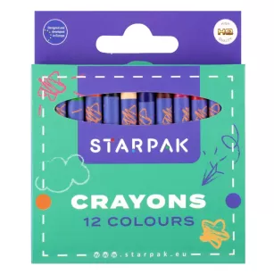 Kredki woskowe 12 kolorów STARPAK