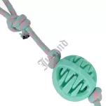 Zabawka dla psa Szarpak 40 cm z piłką zielony - 2