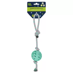 Zabawka dla psa Szarpak 40 cm z piłką zielony