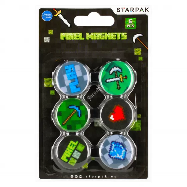 Magnes kolorowy Pixel 30mm op.6szt. STARPAK
