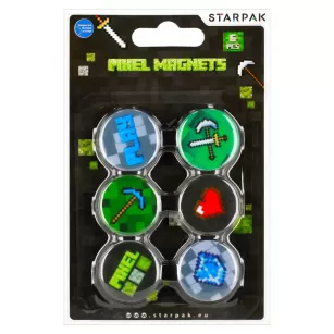 Magnes kolorowy Pixel 30mm op.6szt. STARPAK