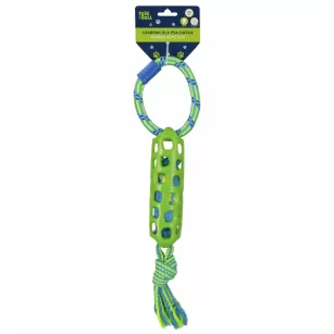 Zabawka dla psa Szarpak 40 cm z z gumową siatką zielony