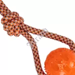 Zabawka dla psa Szarpak 36 cm z piłką pomarańczowy - 2
