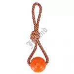 Zabawka dla psa Szarpak 36 cm z piłką pomarańczowy - 3