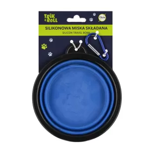 Miska dla zwierząt silikonowa składana niebieska 13cm
