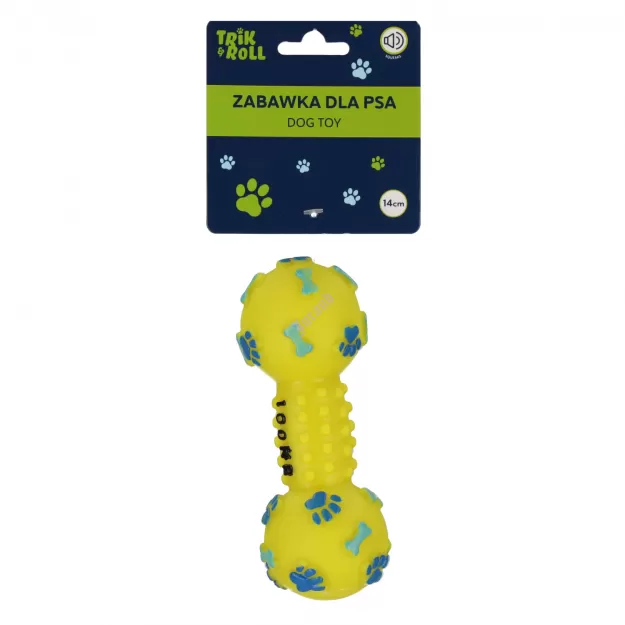Zabawka dla psa Kość z dźwiękiem 14cm żółta