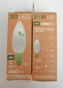 Żarówka LED świeczka E27 6W