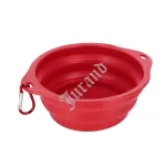 Miska dla zwierząt silikonowa składana czerwona 19cm - 2