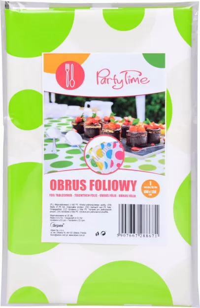 Obrus foliowy w grochy