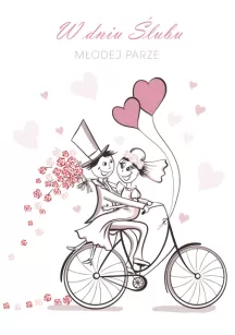 Karnety B6 ślub z brokatem s441