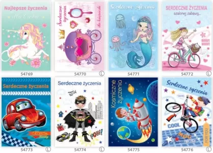 Karnety B6 dziecięce, serdeczne życzenia s651