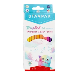 Kredki ołówkowe trójkątne 24 kolorów pastelowe STARPAK