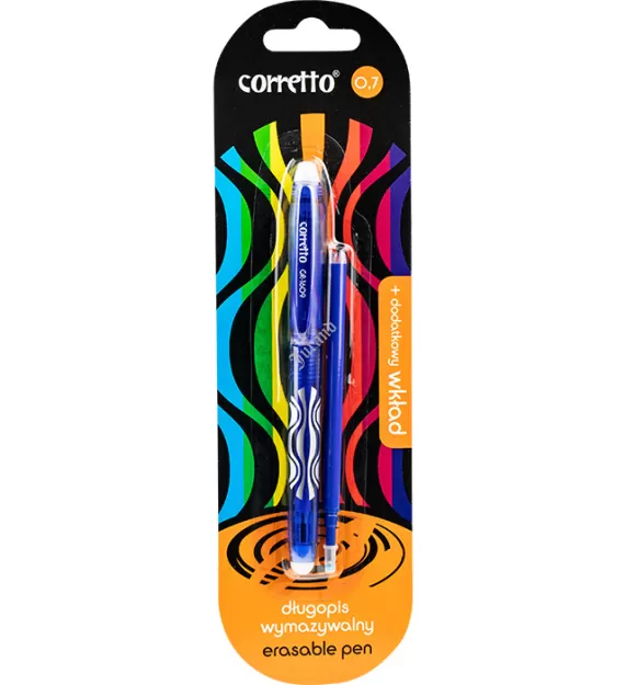Długopis wymazywalny Corretto GR-1609 niebieski blister + wkład