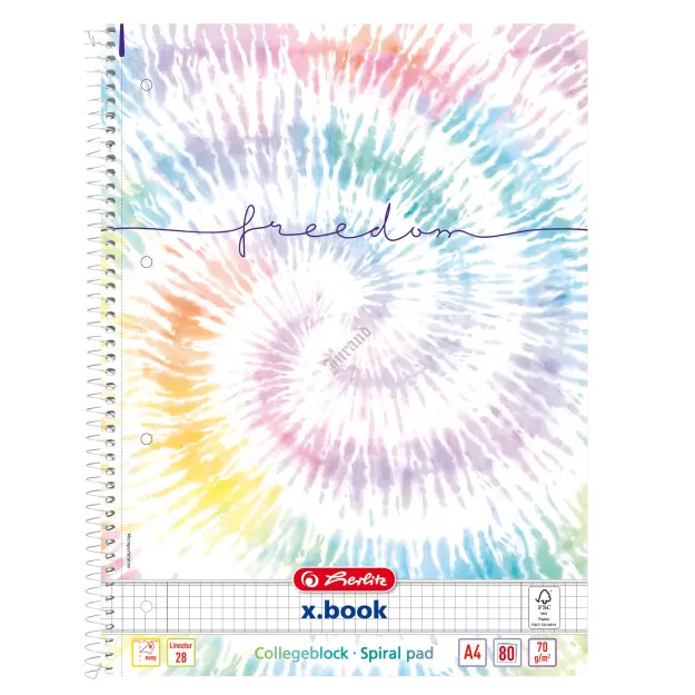 KOŁOZESZYT HERLITZ NEW BATIK A4/80K KRATKA FREEDOM