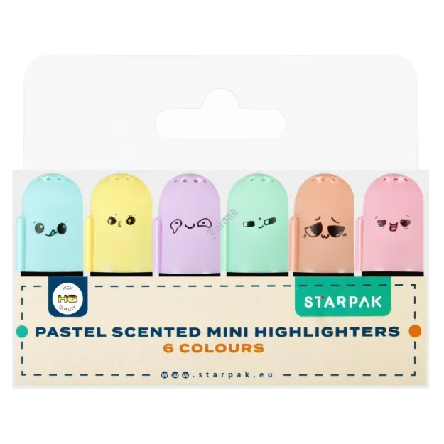 Zakreślacz mini zapachowy pastelowy 6 kolorów STARPAK