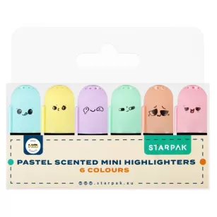 Zakreślacz mini zapachowy pastelowy 6 kolorów STARPAK