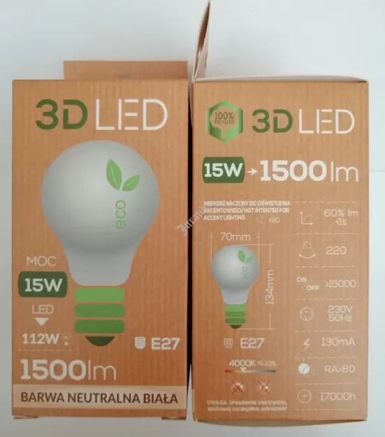 Żarówka LED E27 15W