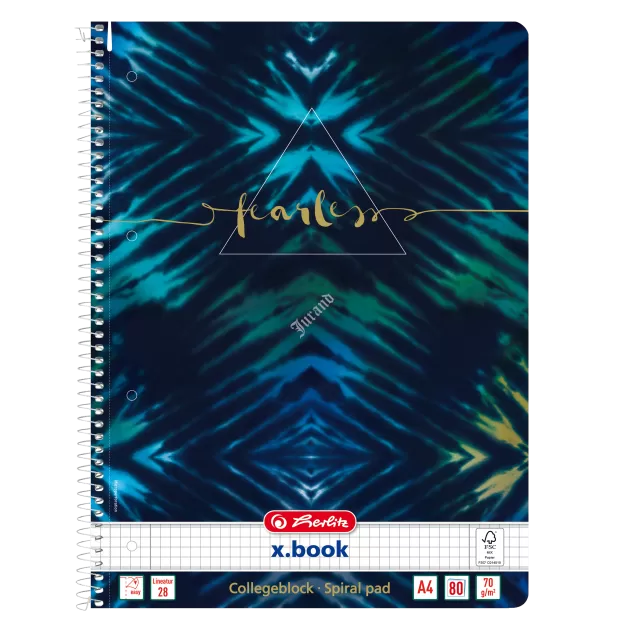 KOŁOZESZYT HERLITZ NEW BATIK A4/80K KRATKA FEARLESS